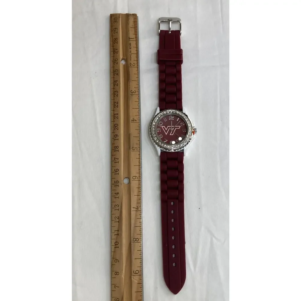Virginia Tech Hokies Ladies Crystals Watch, Gift for Her Mom Anniversary, NCAA